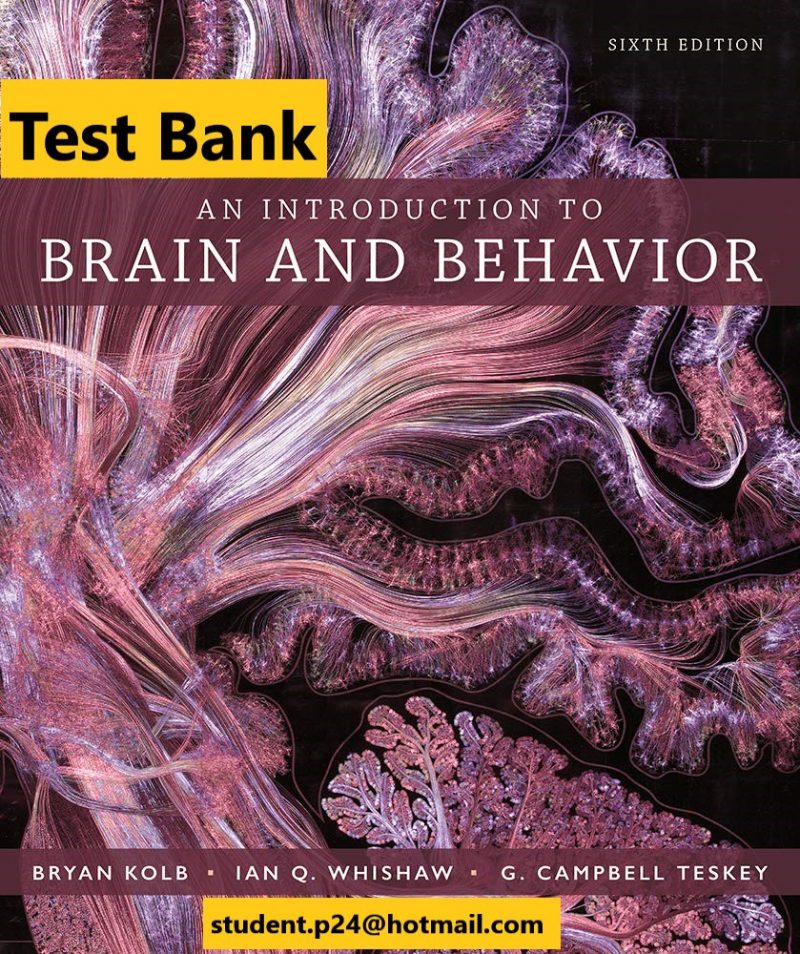 An Introduction to Brain and Behavior 6th Bryan Kolb Ian Q. Whishaw G. Campbell Teskey Test Bank
