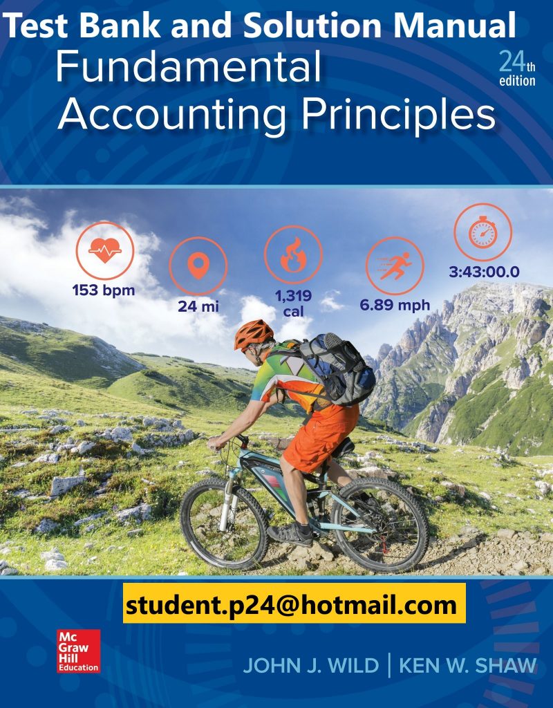 Fundamental Accounting Principles 24th Edition By John Wild and Ken Shaw © 2019 Test Bank and Solution Manual